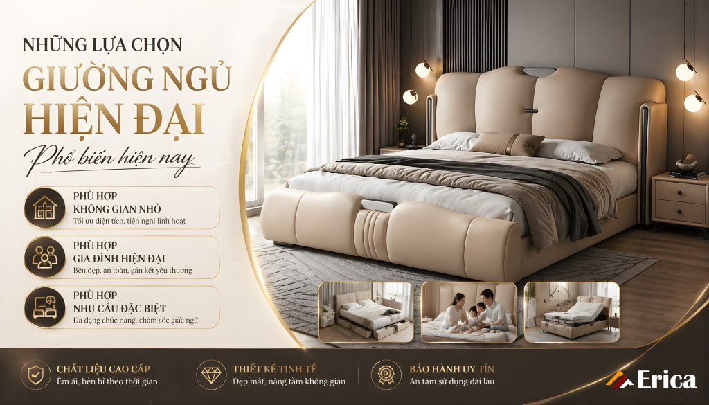 Những lựa chọn giường ngủ hiện đại phổ biến