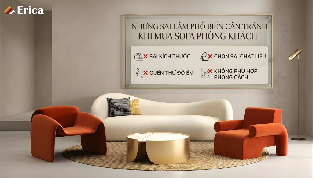 Những sai lầm cần tránh khi mua sofa phòng khách