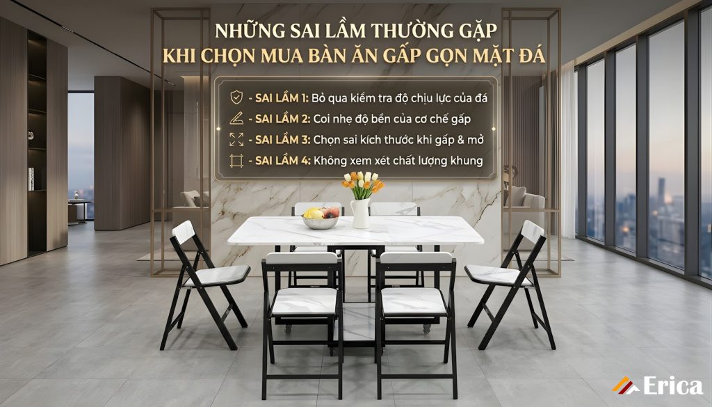 Những sai lầm thường gặp khi chọn mua bàn ăn gấp gọn