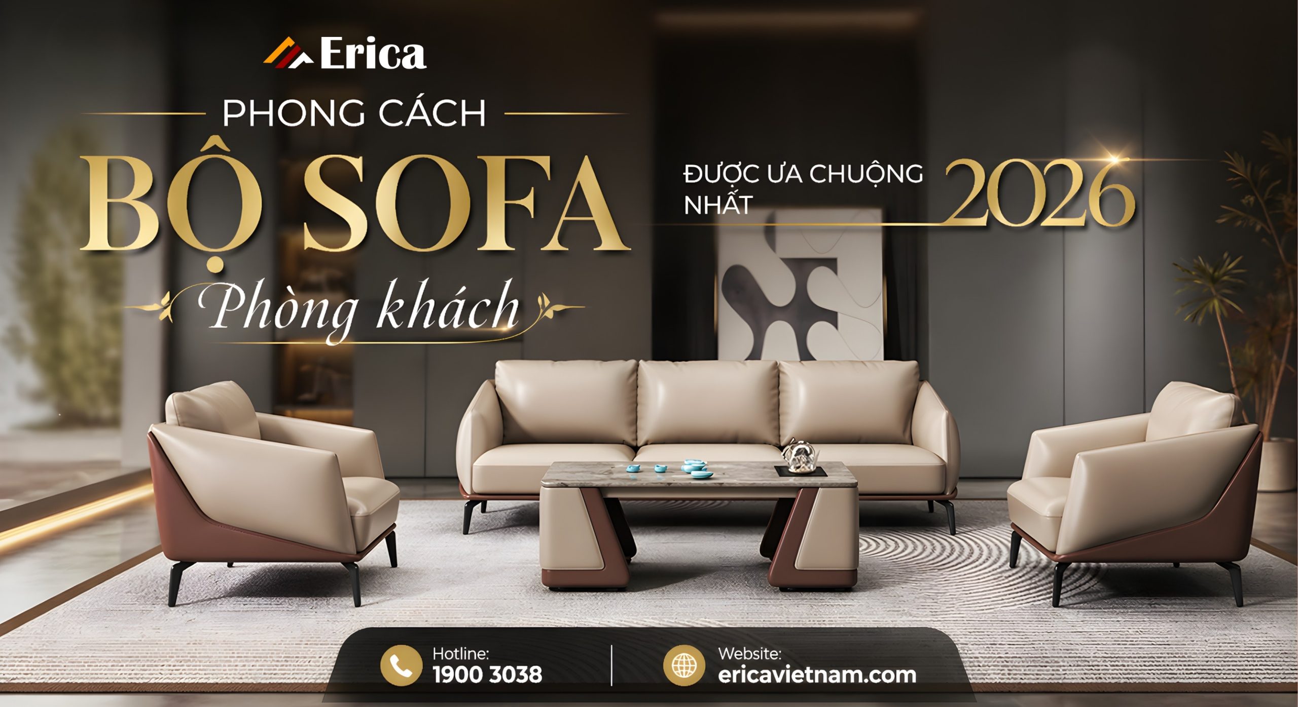 Phong cách bộ sofa phòng khách được ưa chuộng nhất 2026