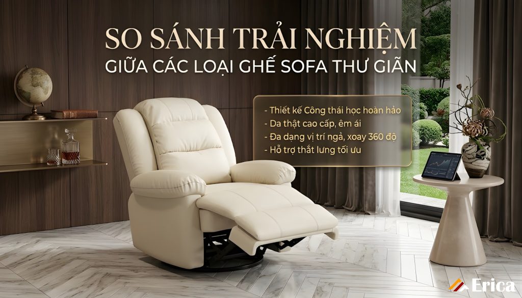 So sánh trải nghiệm giữa các loại sofa thư giãn