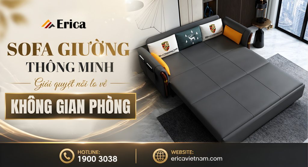 Sofa giường thông minh giải quyết nỗi lo về không gian phòng
