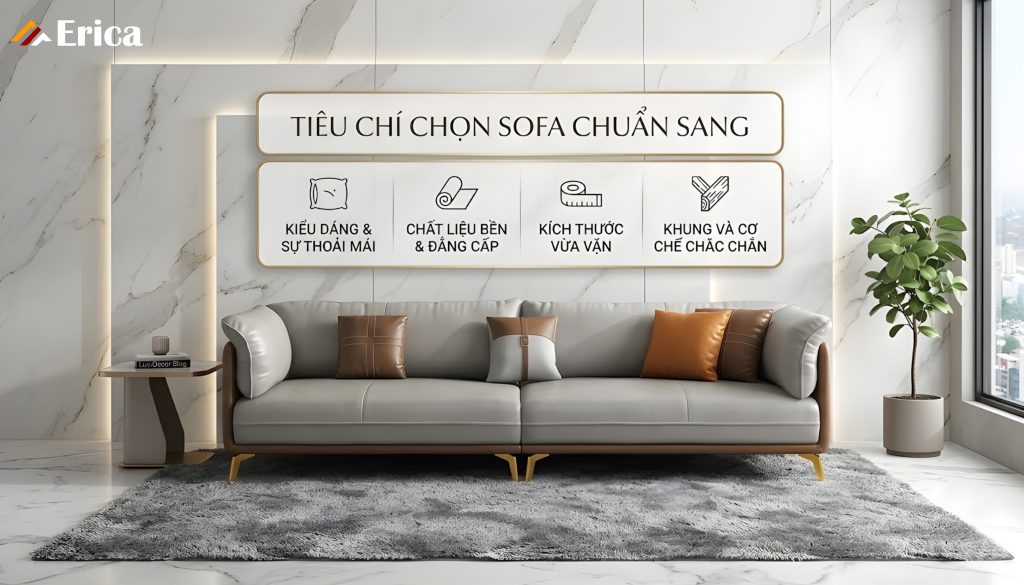 Tiêu chí chọn bộ sofa chuẩn sang