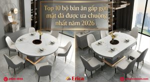 Top 10 bộ bàn ăn gấp gọn mặt đá được ưa chuộng nhất năm 2026