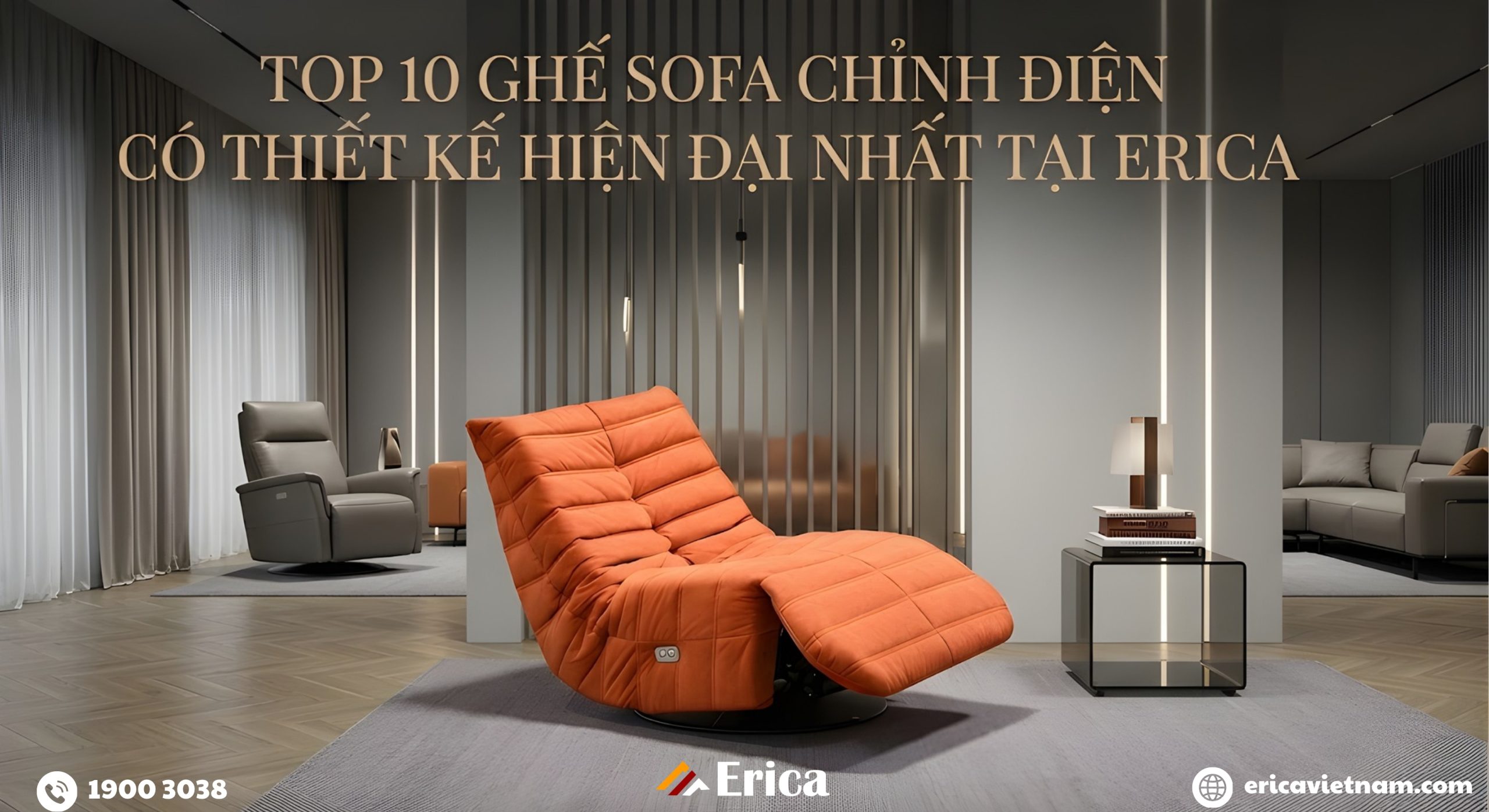 Top 10 ghế sofa chỉnh điện có thiết kế hiện đại nhất tại Erica