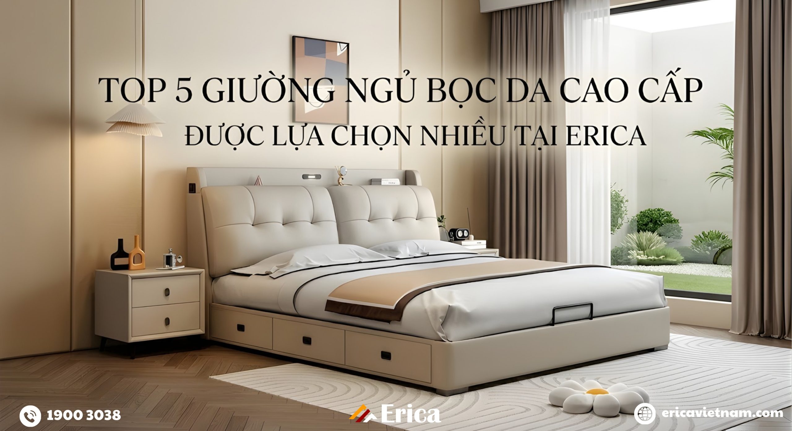 Top 5 giường ngủ bọc da được lựa chọn nhiều tại Erica
