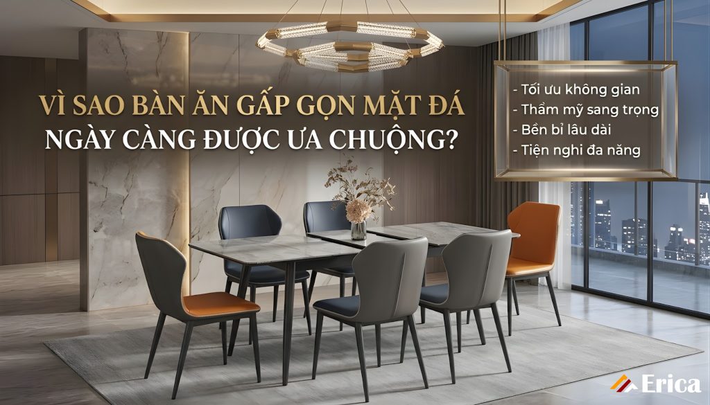 Vì sao bàn ăn mặt đá ngày càng được ưa chuộng?