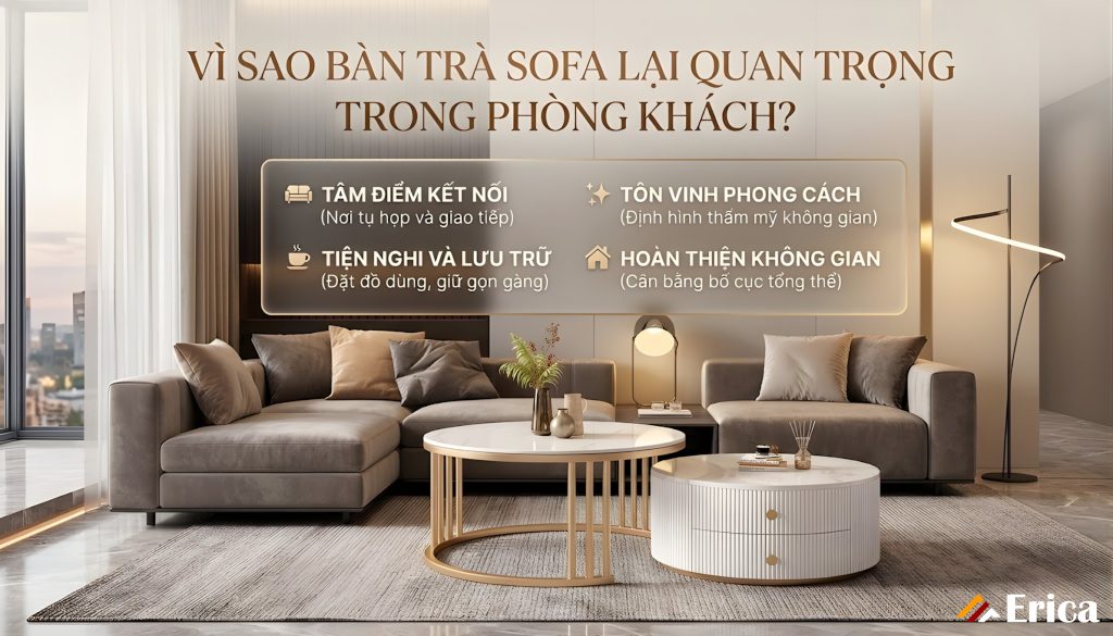 Vì sao bàn trà quan trọng với phòng khách hiện nay?