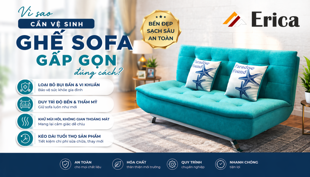 Vì sao cần vệ sinh sofa gấp gọn đúng cách?