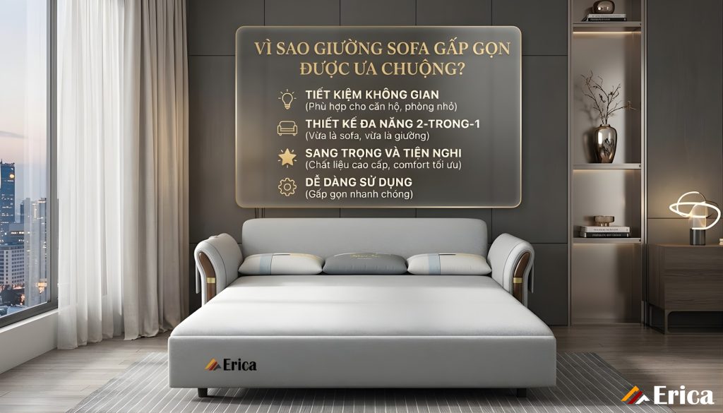 Vì sao giường sofa gấp gọn được ưa chuộng?