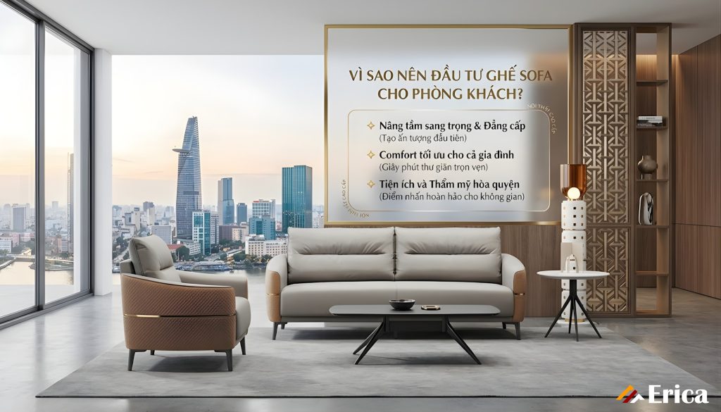 Vì sao nên đầu tư bộ ghế sofa phòng khách?