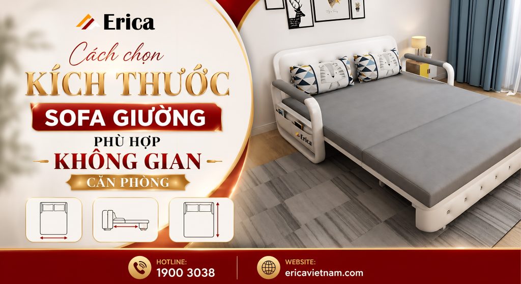 Cách chọn kích thước sofa giường phù hợp không gian căn phòng