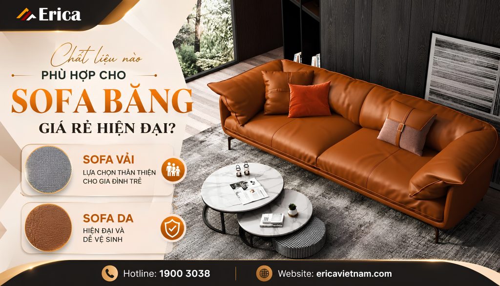 Chất liệu nào phù hợp cho sofa băng hiện đại