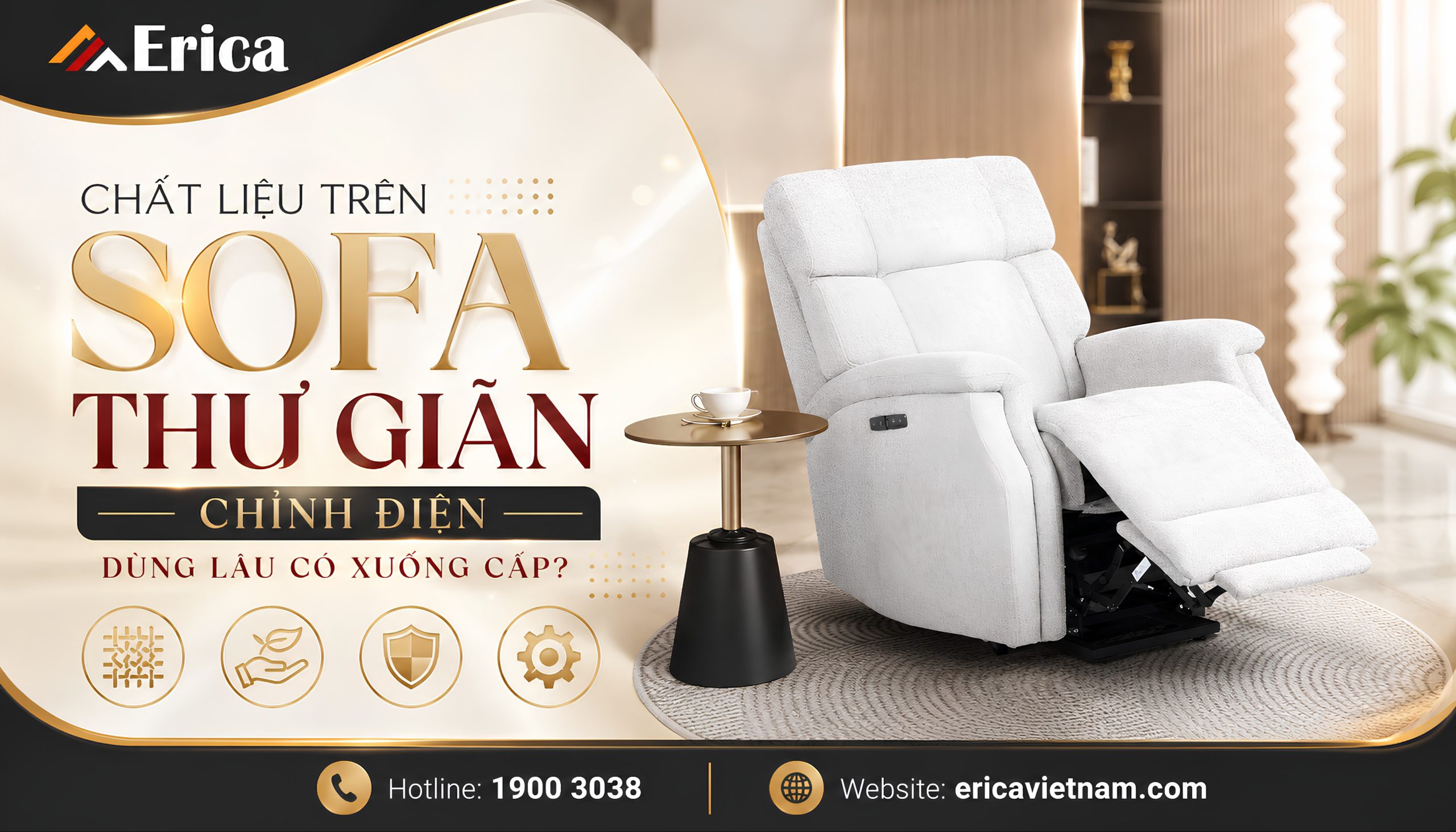 Chất liệu trên sofa thư giãn chỉnh điện dùng lâu có xuống cấp không?