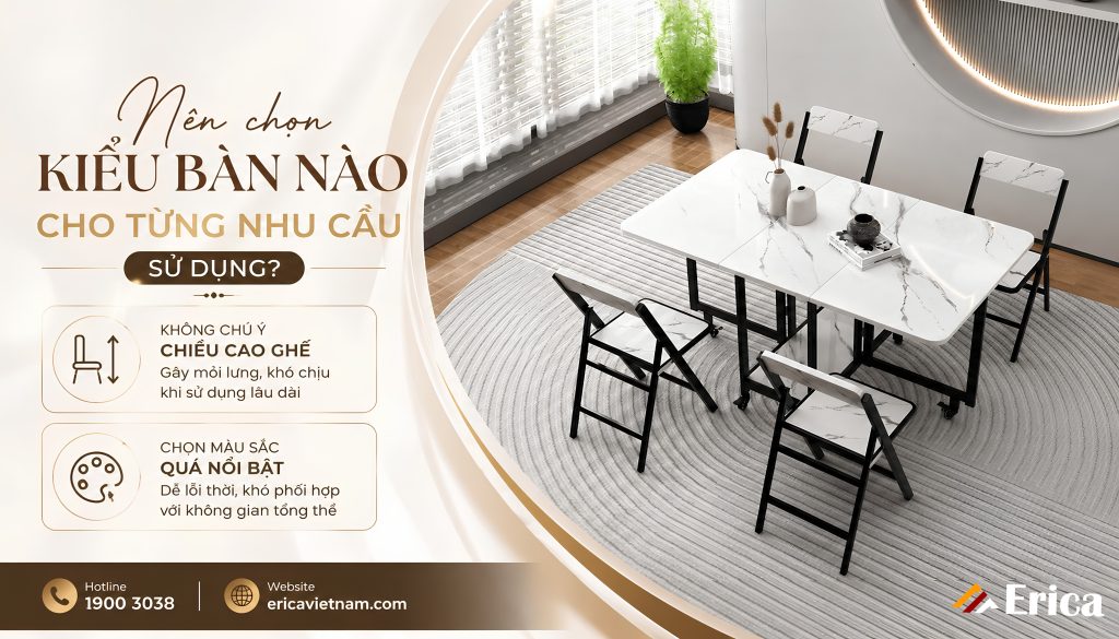 Nên chọn kiểu bàn ăn nào cho từng nhu cầu