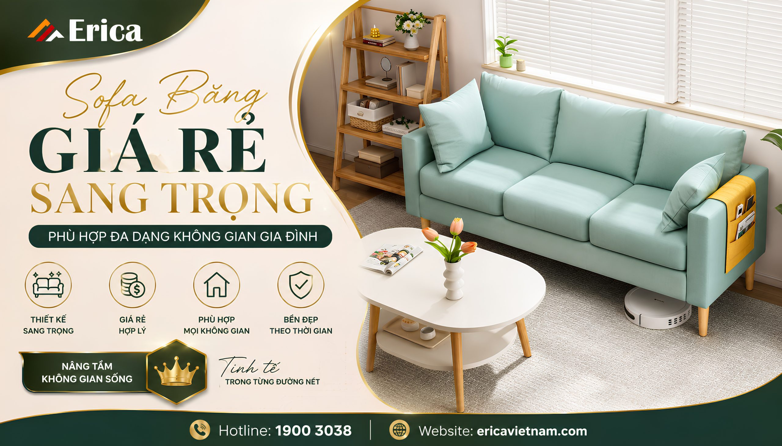 Sofa băng giá rẻ sang trọng phù hợp đa dạng không gian gai đình