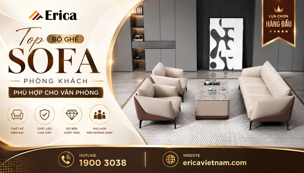 Top bộ ghế sofa phòng khách phù hợp văn phòng