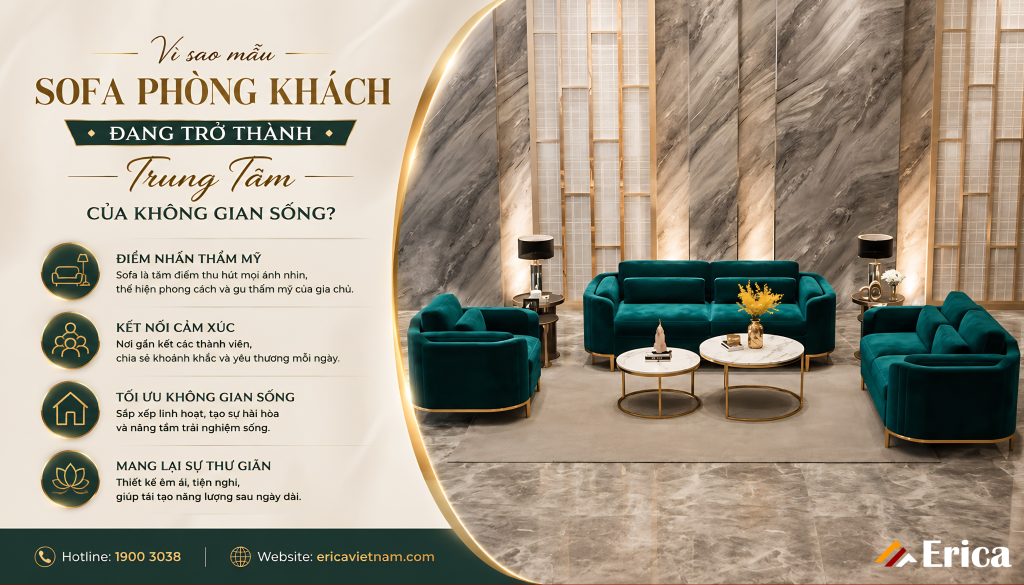Vì sao sofa phòng khách đang trở thành trung tâm của không gian sống?
