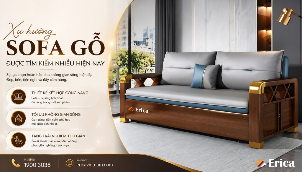 Xu hướng sofa gỗ được tìm kiếm hiện nay