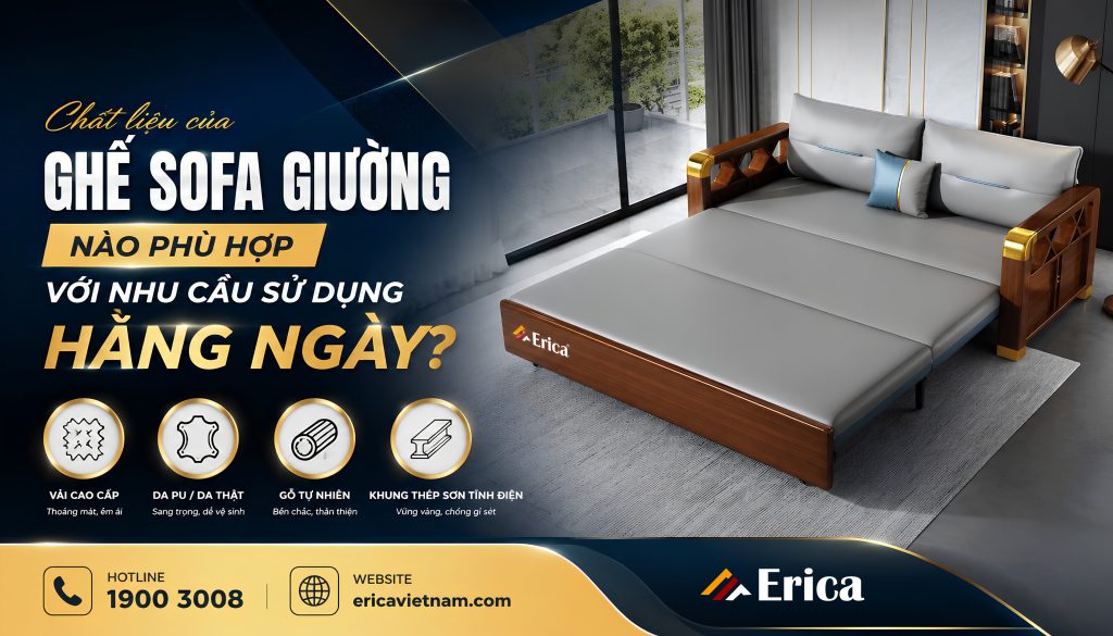 Chất liệu ghế sofa giường nào phù hợp với nhu cầu sử dụng?