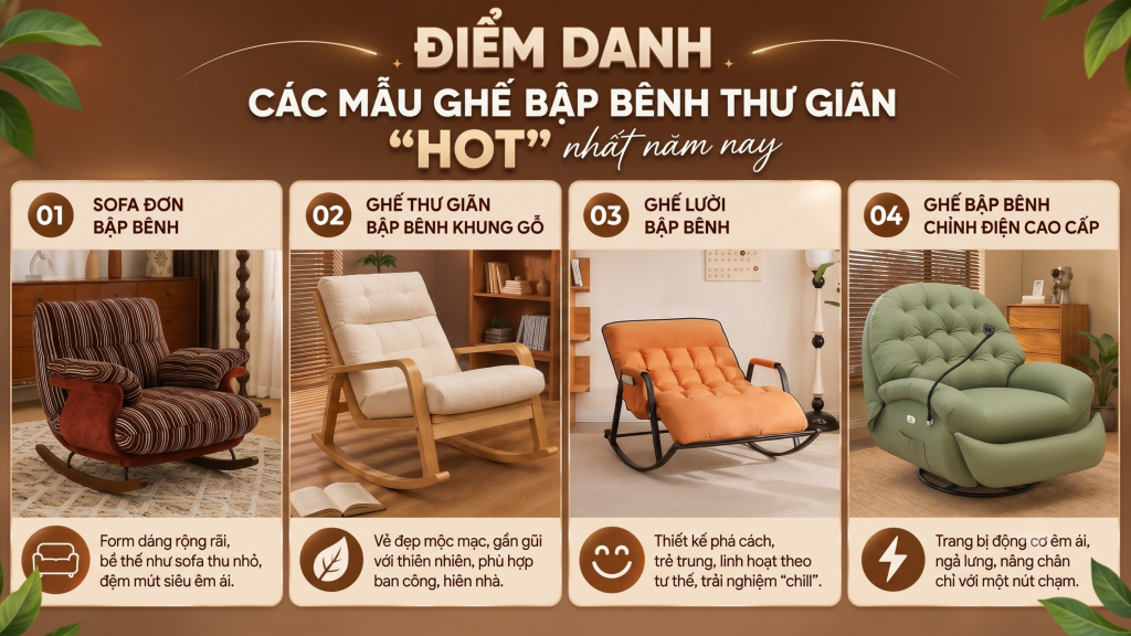 Các Mẫu Ghế Bập Bênh Thư Giãn Hot Nhất Năm Nay