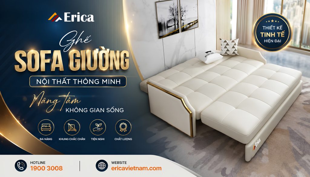 Ghế sofa giường nội thất thông minh nâng tầm không gian sống