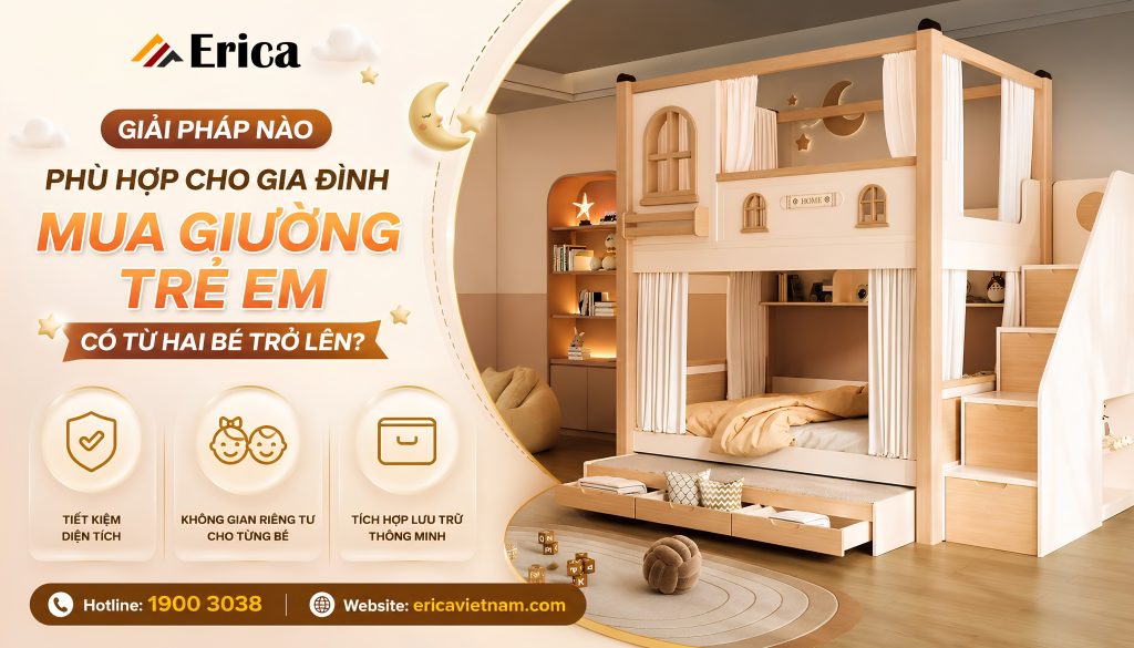 Giải pháp nào phù hợp cho gia đình mua giường trẻ em