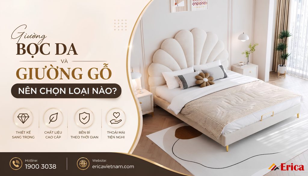 Giường bọc da và giường gỗ nên chọn loại nào
