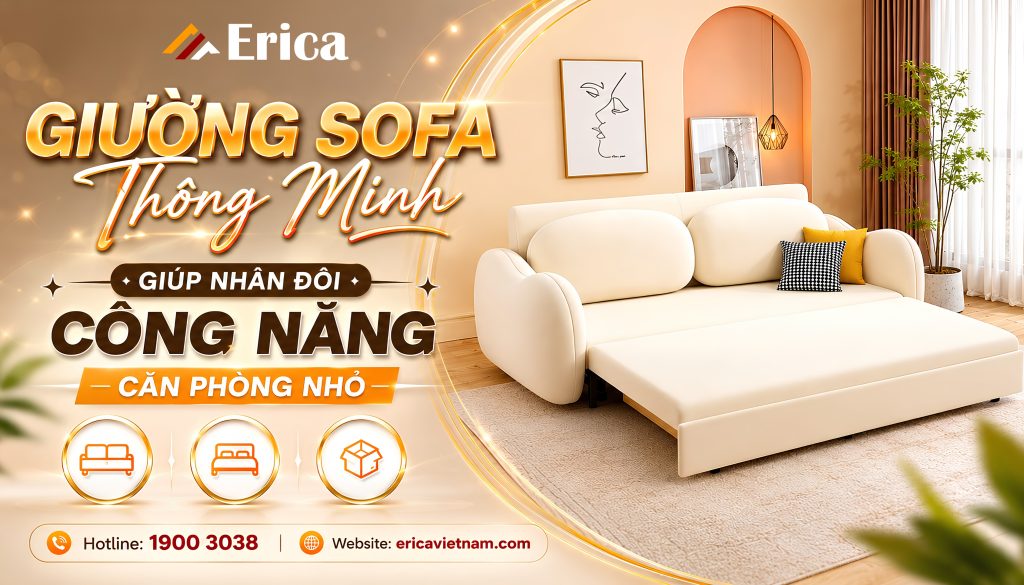 Giường sofa thông minh giúp nhân đôi công năng căn phòng nhỏ