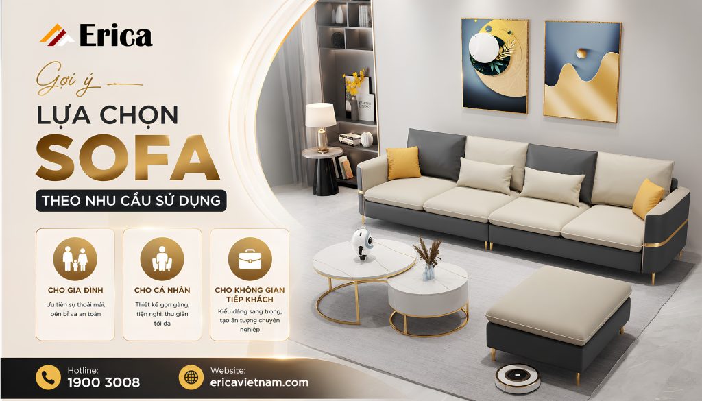 Gợi ý lựa chọn ghế sofa phòng khách theo nhu cầu sử dụng