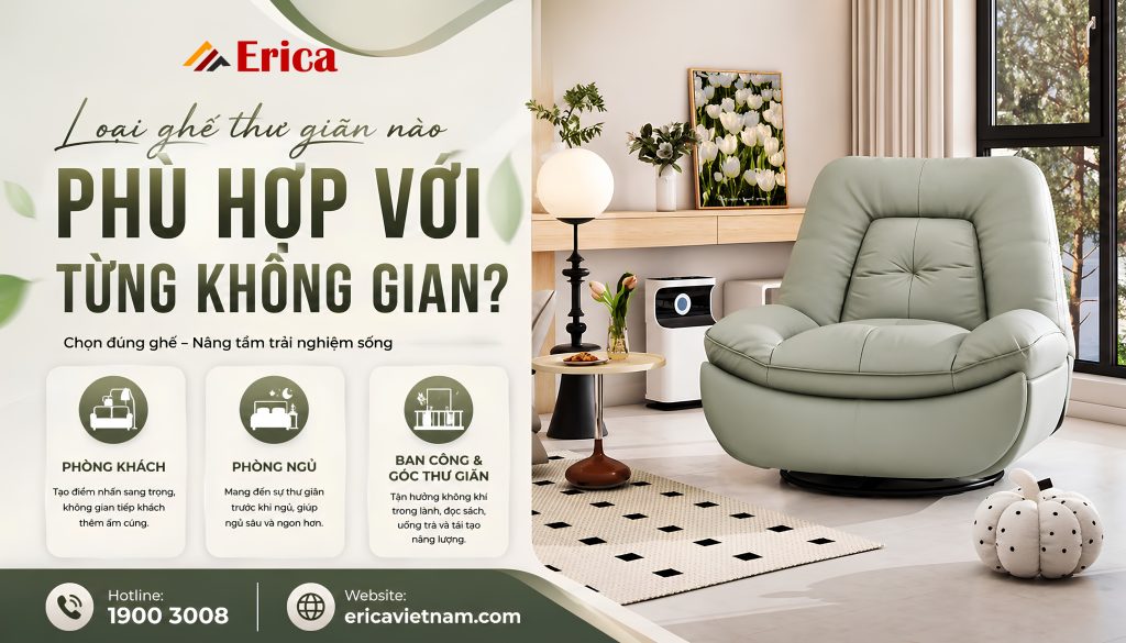 Loại ghế thư giãn nào phù hợp từng không gian?