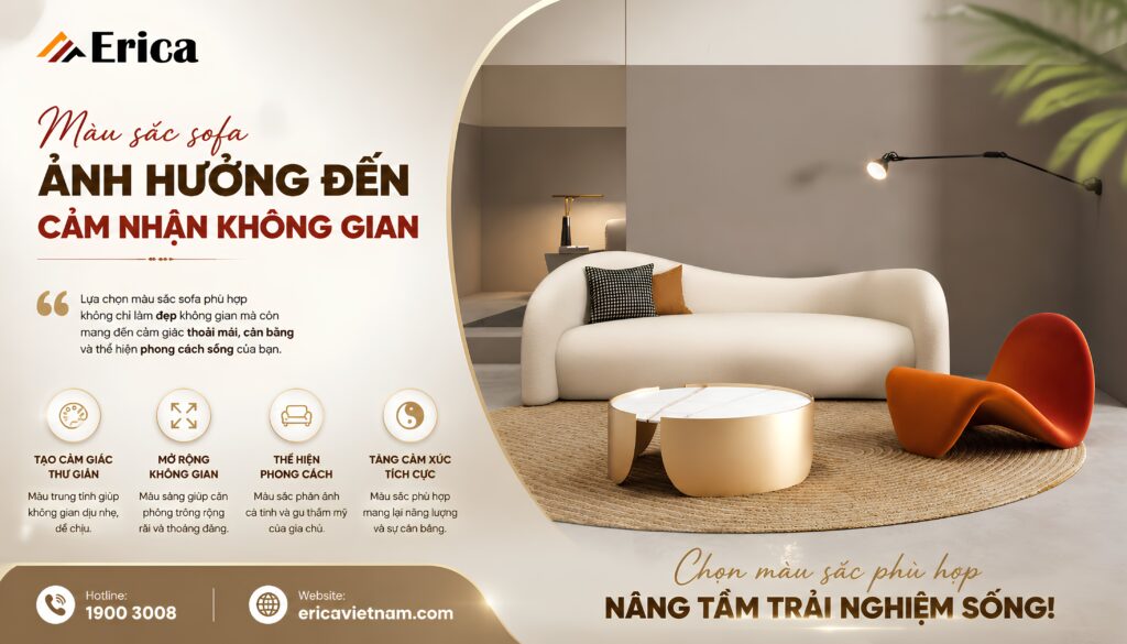 Màu sắc sofa ảnh hưởng đến cảm nhận thế nào?