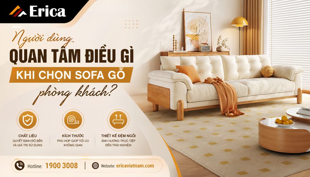 Người dùng quan tâm điều gì khi chọn sofa gỗ
