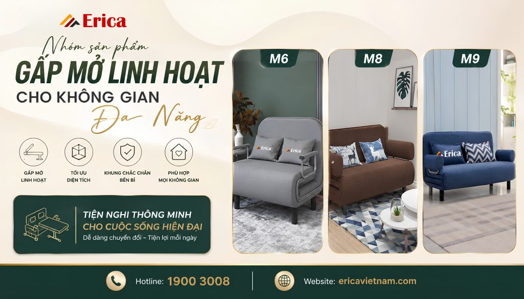 Nhóm sản phẩm gấp mở linh hoạt cho không gian đa năng