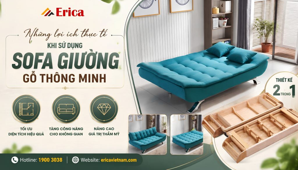 Những lợi ích thực tế khi sử dụng sofa giường gỗ