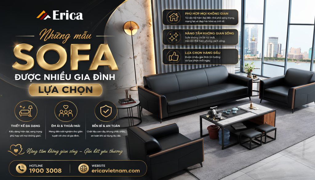 Những mẫu sofa được nhiều gia đình lựa chọn