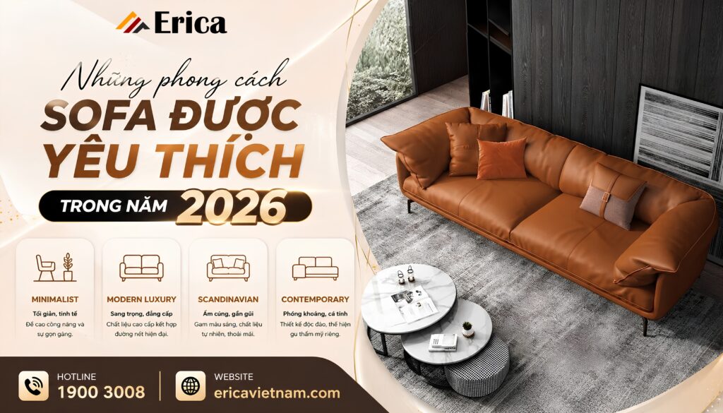 Những phong cách sofa được yêu thích 2026