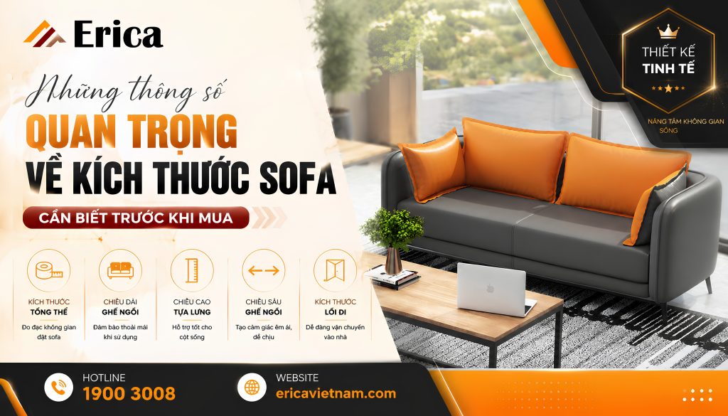 Những thông số quan trọng về kích thước sofa