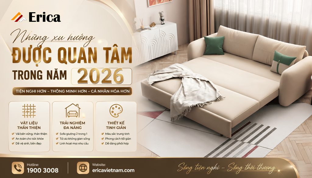 Những xu hướng ghế sofa giường thông minh được quan tâm trong năm 2026