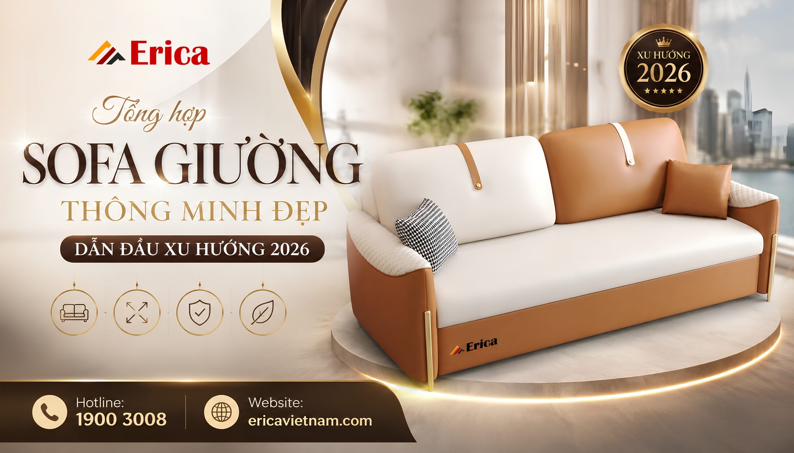 Tổng hợp sofa giường thông minh đẹp dẫn đầu xu hướng 2026