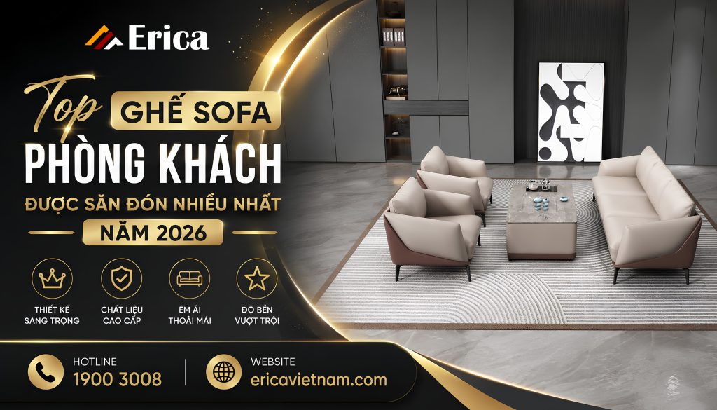 Top ghế sofa phòng khách được săn đón nhiều nhất năm 2026