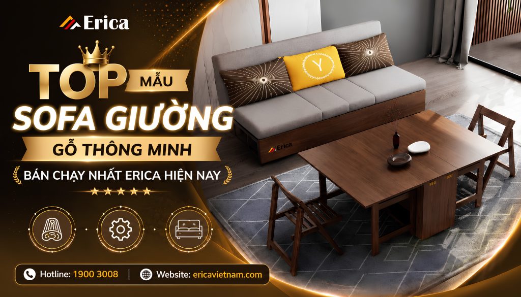 Top mẫu sofa giường gỗ thông minh bán chạy hiện nay