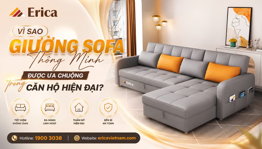 Vì sao giường sofa thông minh được ưa chuộng trong căn hộ?
