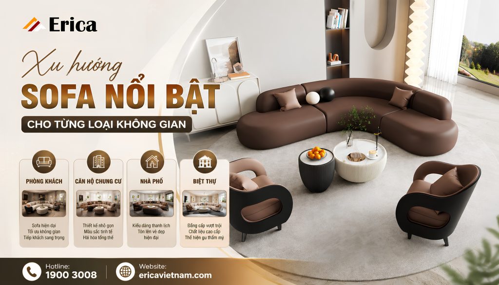 Xu hướng sofa nổi bật cho từng loại không gian