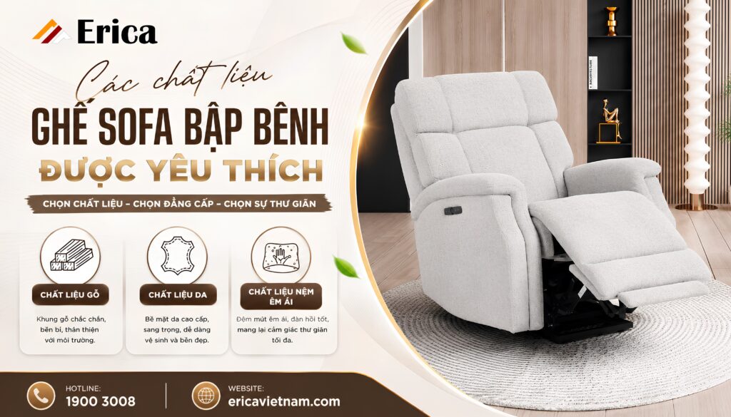 Các chất liệu sofa thư giãn được yêu thích