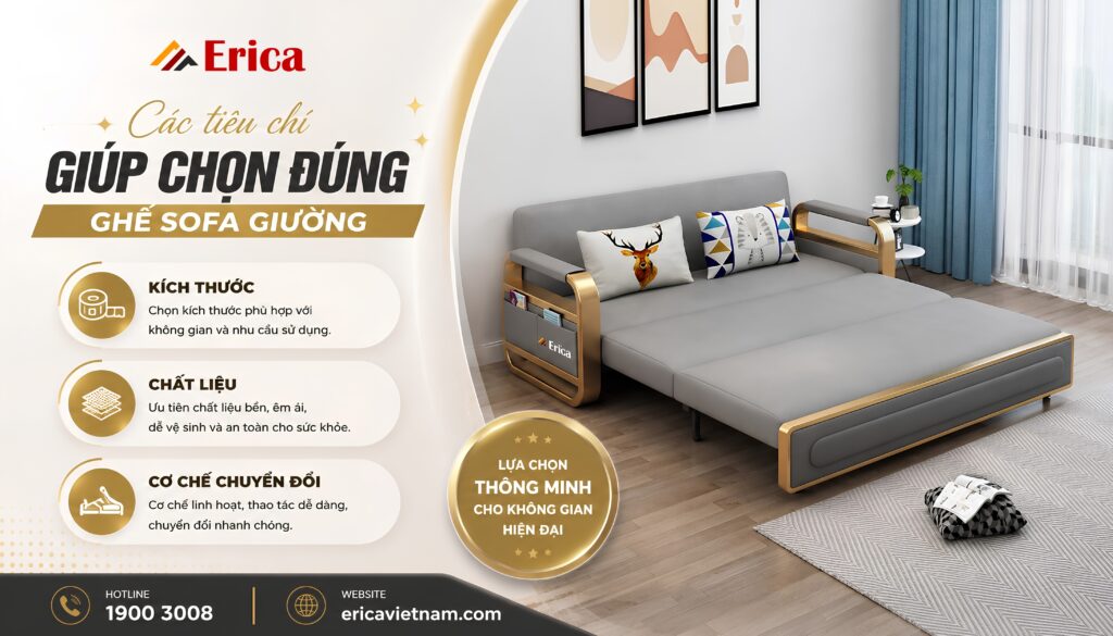 Các tiêu chí giúp chọn đúng ghế sofa giường