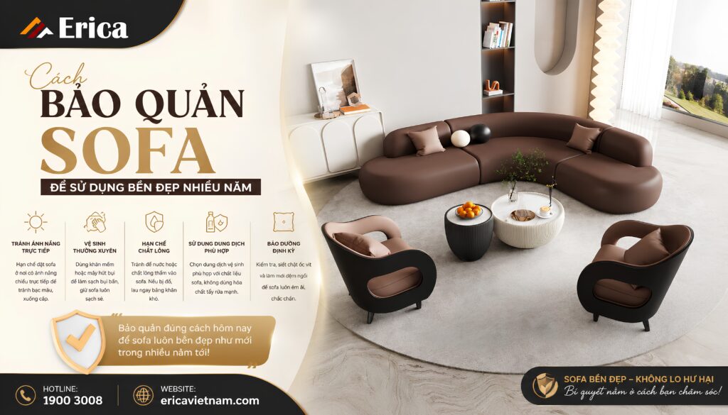 Cách bản quản sofa để sử dụng nhiều năm