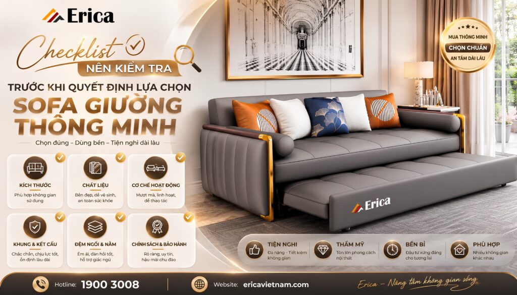 Check list nên kiểm tra trước khi quyết định lựa chọn sofa giường
