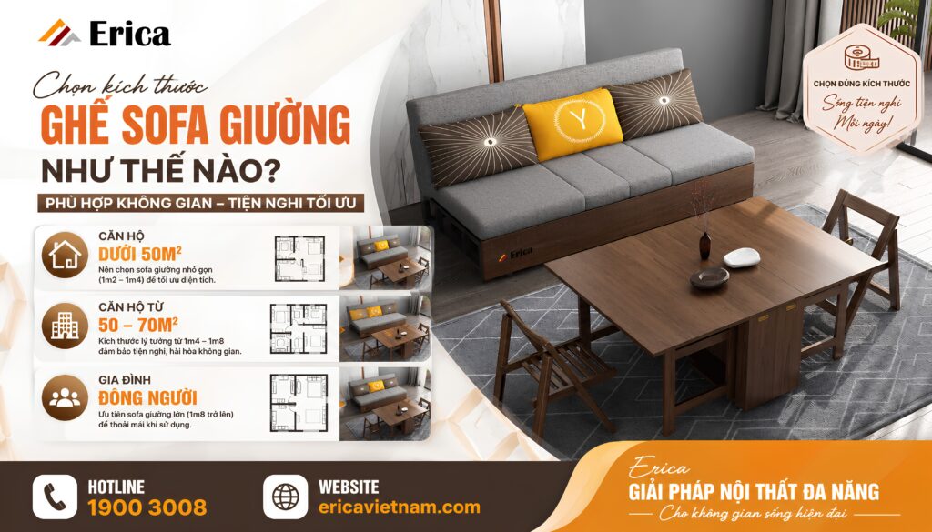 Chọn kích thước ghế sofa giường như thế nào?