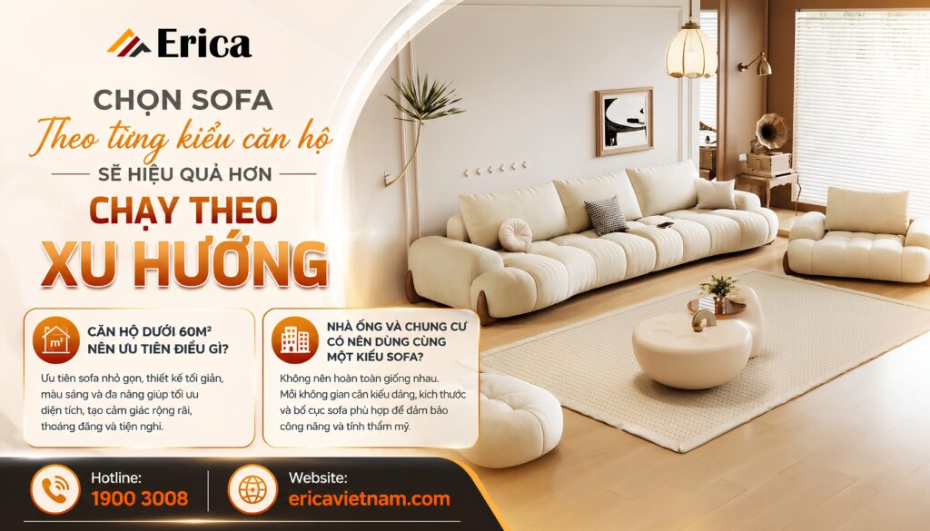 Chọn sofa theo từng kiểu căn hộ sẽ hiệu quả hơn chạy theo xu hướng